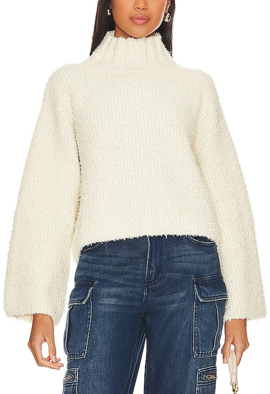 Callahan Textured Creme Leandra Turtleneck Sweater Size S